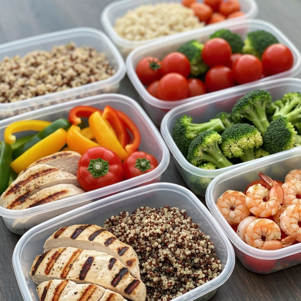 Variety of whole foods and balanced meals